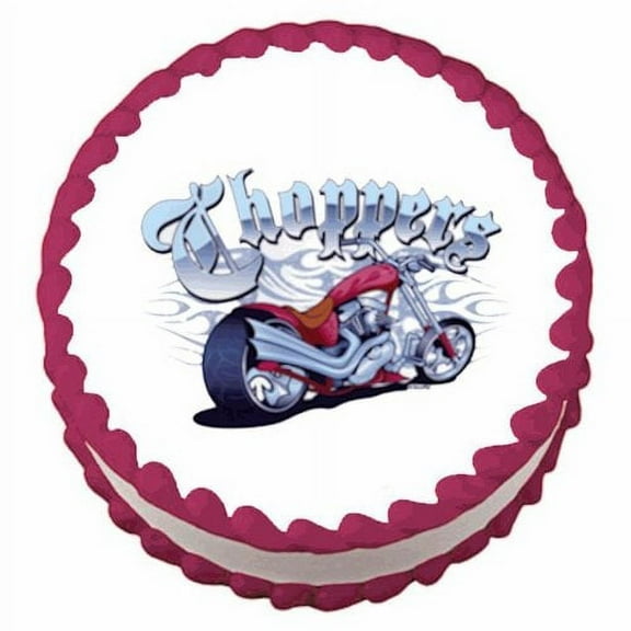 1/4 Sheet ~ Motorcycle Chopper Birthday ~ Edible Cake/Cupcake Topper!!!