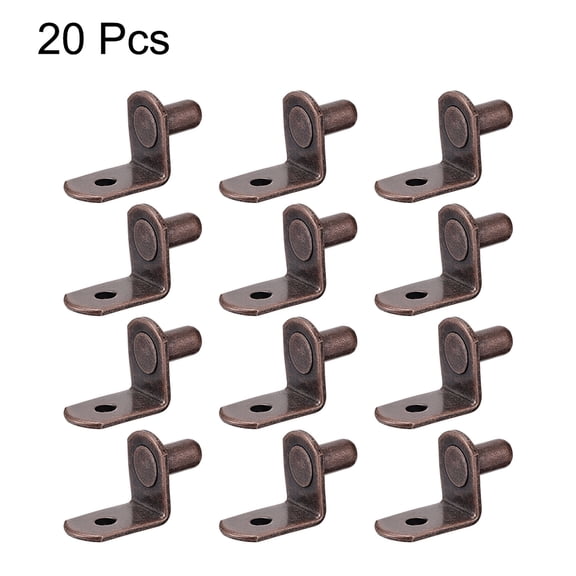1/4 Shelf Pins 20PCS Metal Shelf Pegs Shelf Support Pegs for Wood Shelving L Shape