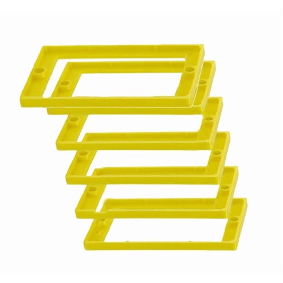 1/4" Single Gang Outlet Box Extenders, 6 Pack Yellow with 12 Screws