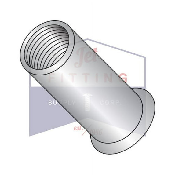 1/4" Small Flange Threaded Insert (Rivet Nut) | Non-Ribbed | Aluminum Alloy #5056 | Thin Wall | Open End | Cleaned And Polished (Quantity: 1000)