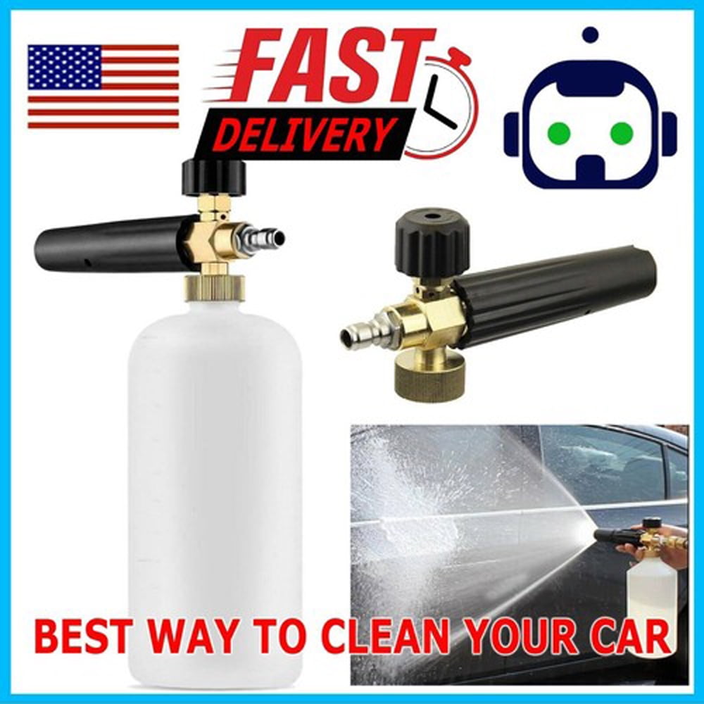 1/4" Snow Foam Washer Gun Car Wash Soap Lance Cannon Spray Pressure Jet Bottle