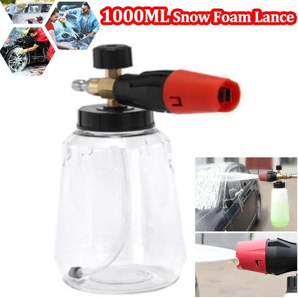 1/4" Snow Foam Washer Gun Car Wash Soap Lance Cannon Spray Pressure Jet Bottle