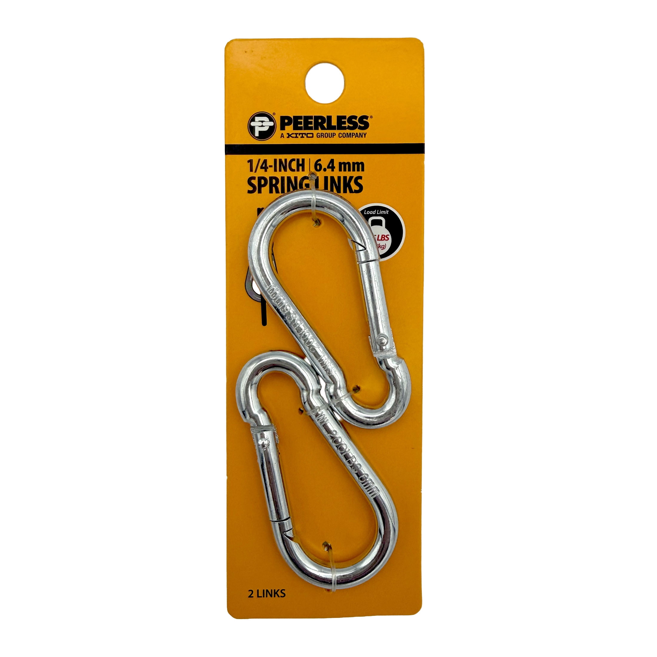 1/4" Spring Links, 2 Pack, Zinc, Peerless Chain Company, #4710442M