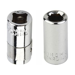 1/4" Square Drive to 1/4" Hex Socket Bit Converter Adapter for Screwdriver Bits and Socket Sets Chrome Vanadium Steel, 2-Piece Set