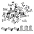 thumbnail image 1 of Uxcell 0.6 x 0.5 inch Silver Rivet Nut Flat Head Threaded Insert Nut for Industrial Applications 70 Pcs, 1 of 3