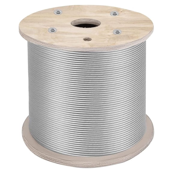 1/4" Stainless Steel Cable 200FT - 304 Stainless Steel Wire Rope, 7x19 Construction, Cable Railing System, Deck Railing, Fence Wire