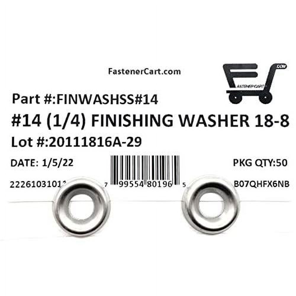 M6 Extra Large Flat Washers - 304 Stainless Steel, 6.8mm ID X 20.7mm OD, Pack Of 25