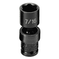 thumbnail image 1 of Grey Pneumatic 1/4" Surface Drive x 7/16" Standard Universal Socket, 1 of 2