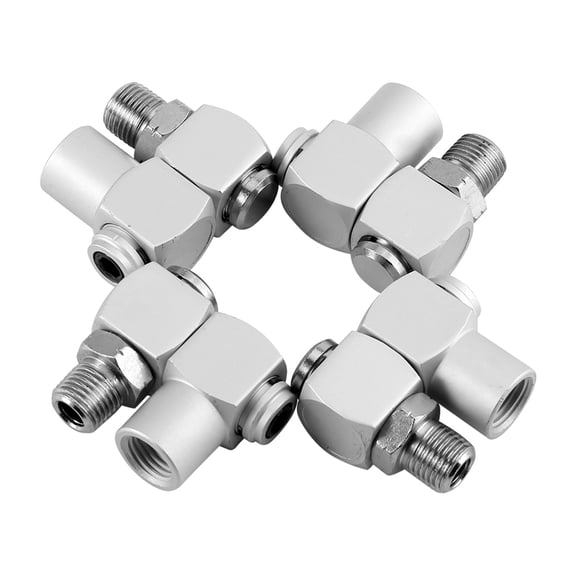 1/4" Swivel Air Hose Connector, 360 Rotating Aluminum Adapter Kit For Air Tools  Compressors