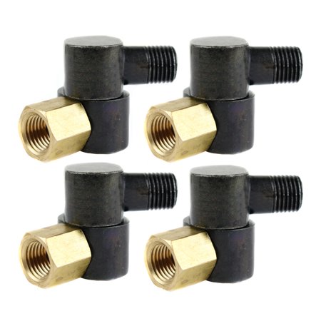1/4" Swivel Connector 360 Degree NPT Compressed Air Flow Tool Hose 4-Pack Bundle