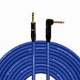 thumbnail image 1 of 1/4" TRS Male to Right Angle 1/4" TS - 100 Feet - Blue - Pro 3-Pin Microphone Connector for Powered Speakers, Audio Interface or Mixer for Live Performance & Recording, 1 of 7