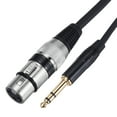 thumbnail image 1 of 1/4" TRS to XLR Female Cable, 6.35mm TRS Male to 3pin XLR Microphone Cable for Speakers, 6ft, Silver, 1 of 6