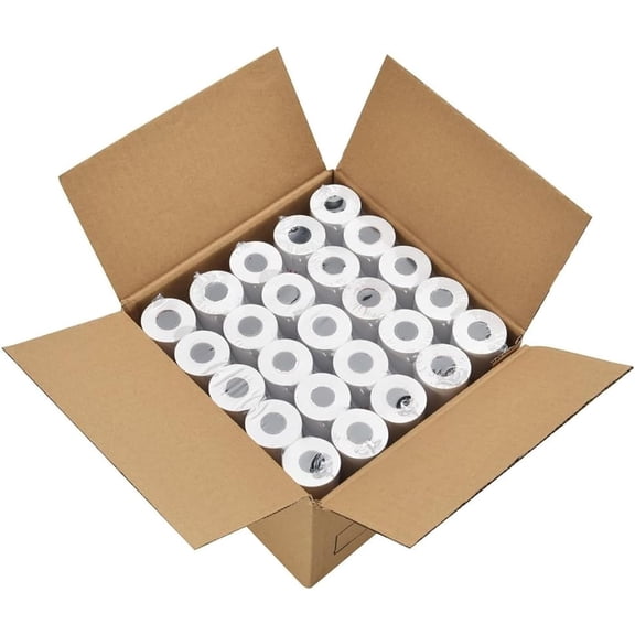 1/4" Thermal Paper Rolls - 50 Rolls of 2.25 x 50' Credit Card Receipt Paper, Compatible with Clover POS, Visa/MasterCard Terminals, & Standard Credit Card Machines