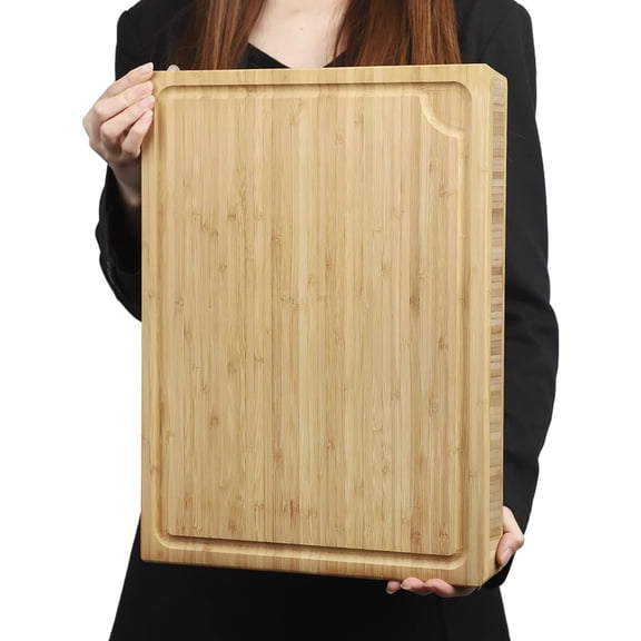 1.4" Thick Board 17.7"x13.2" - Heavy Duty Butcher Block with Juice for Meat, Turkey, Pork Ribs, Vegetables