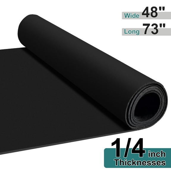 1/4" Thick Rubber Gym Flooring Roll, Shock Absorption Exercise Flooring Mats Athletic Facilities Mats for Gym Home Garage Basement Black 4x6ft