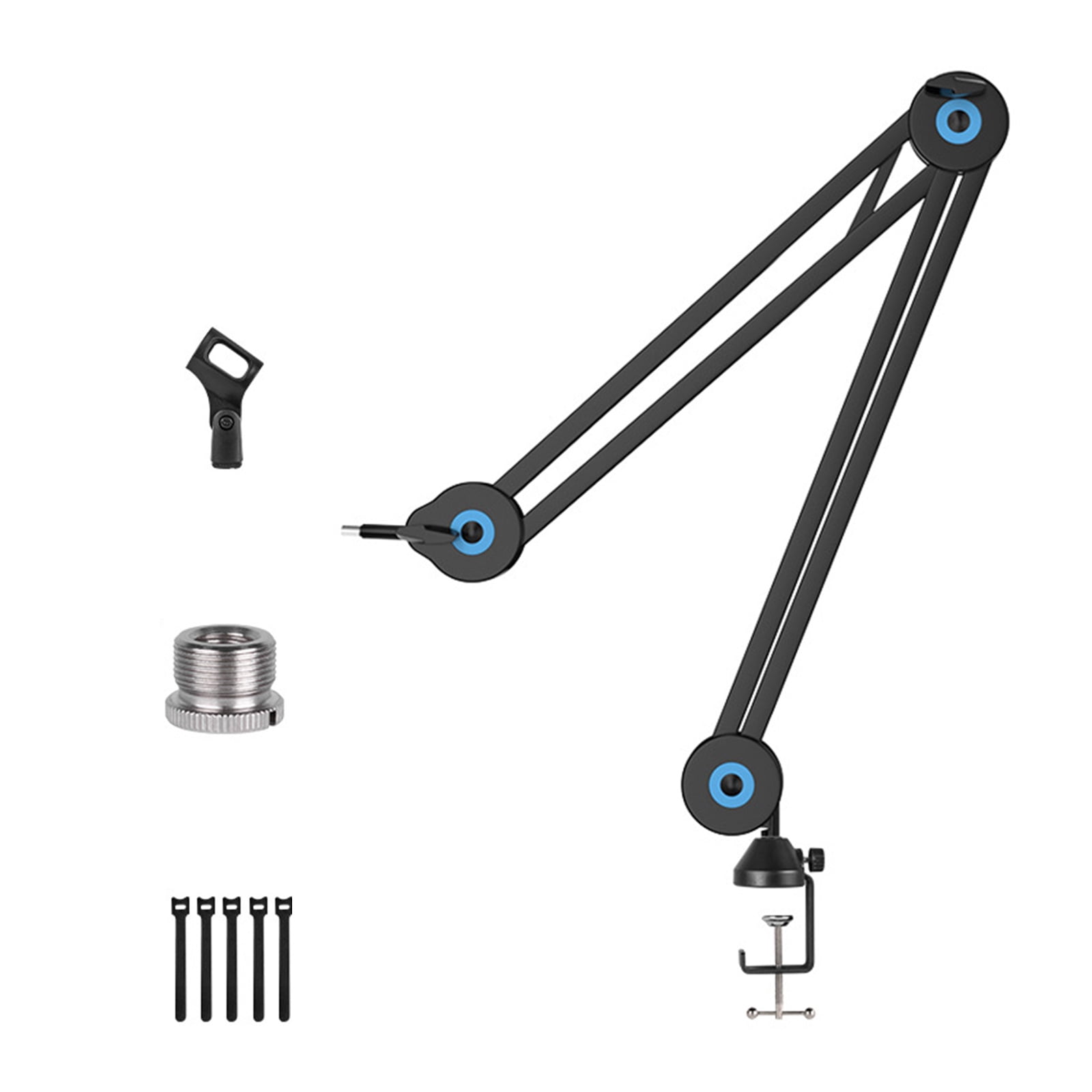 1/4 Thread Mic Suspension Scissor Boom Stand With 360Degree Rotating Base Adjustable Arm For Podcasting Recording Studio