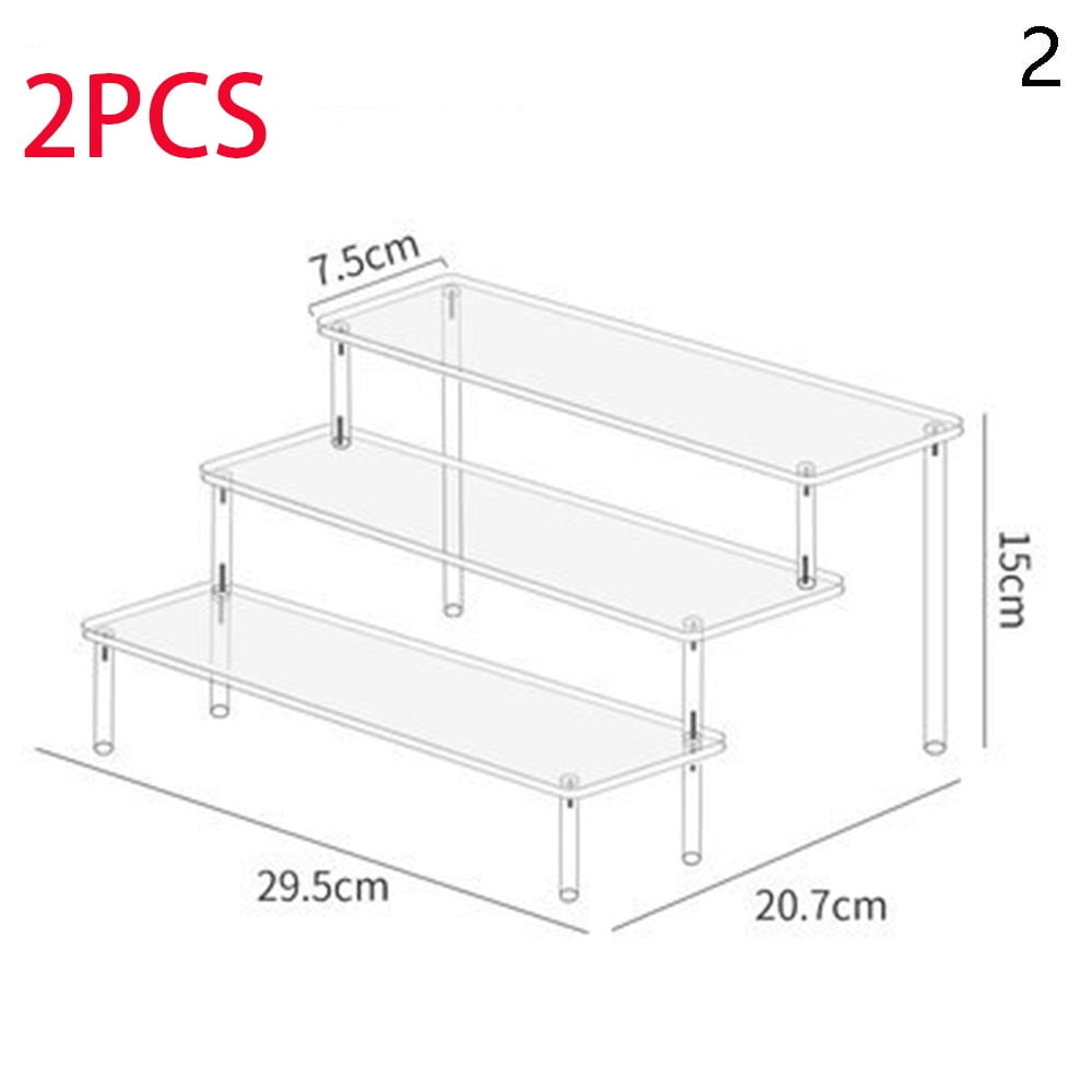 8 Tier Acrylic Jewelry Display Stand - Clear Bracelet Earring Necklace Holder For Beads & Charms (25x18.5cm)