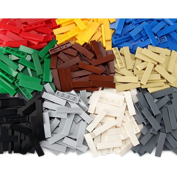 480 Pieces 1x4 Flat Building Tiles, 10 Multicolor, Compatible with Major Brick Brands for Smooth Surface Builds