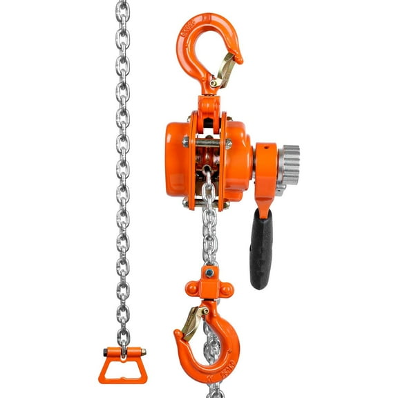 1/4 Ton Manual Lever Chain Hoist 550 lbs Load Capacity, 10 FT Chain Come Along with Double-Pawl Brake, Galvanized Carbon Steel & Auto Chain Lead for Factory Dock Garage