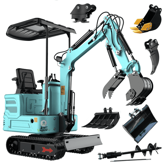 1.4 Ton Mini Excavator KUBOTA Diesel Pilot System Mini Digger +6 Attachments(90% Pre-Assembled)