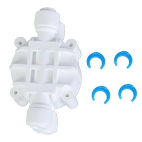 1/4" Tube 4 Way Port Auto Shut Off Valves Quick-Connection Water Systems 1/4" Automatic Shut Off Valves for Reverse Osmo