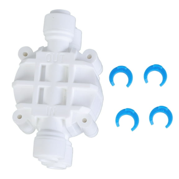 1/4" Tube 4 Way Port Auto Shut Off Valves Quick-Connection Water Systems 1/4" Automatic Shut Off Valves for Reverse Osmo