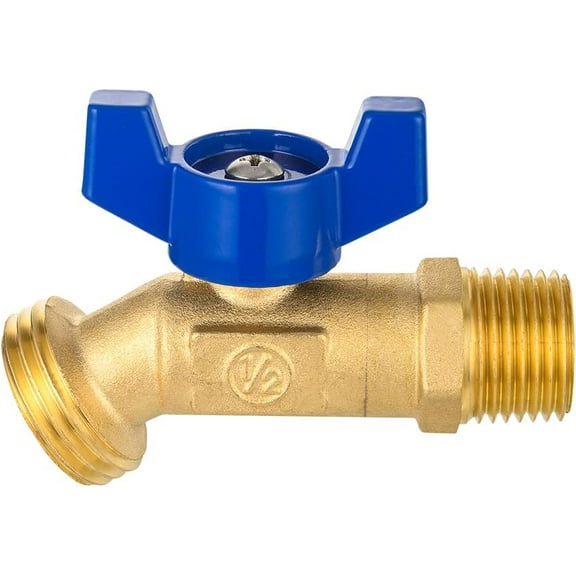 1/4-Turn Outdoor Spigot, Sillcock Hose Bibb Valve 1/2" Male NPT Inlet 3/4" GHT Threaded Garden Outlet/Connector,(SILLCOCK045)