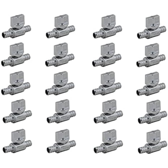 - 1/4 Turn Straight Stop Valve, 1/2-in Pex X 1/2-in Pex Quarter Turn LF Brass Chrome Plated Brass Straight Shut off Valve for Faucet or Toilet Installation (20-Pack)$$Tools & Hardware Other