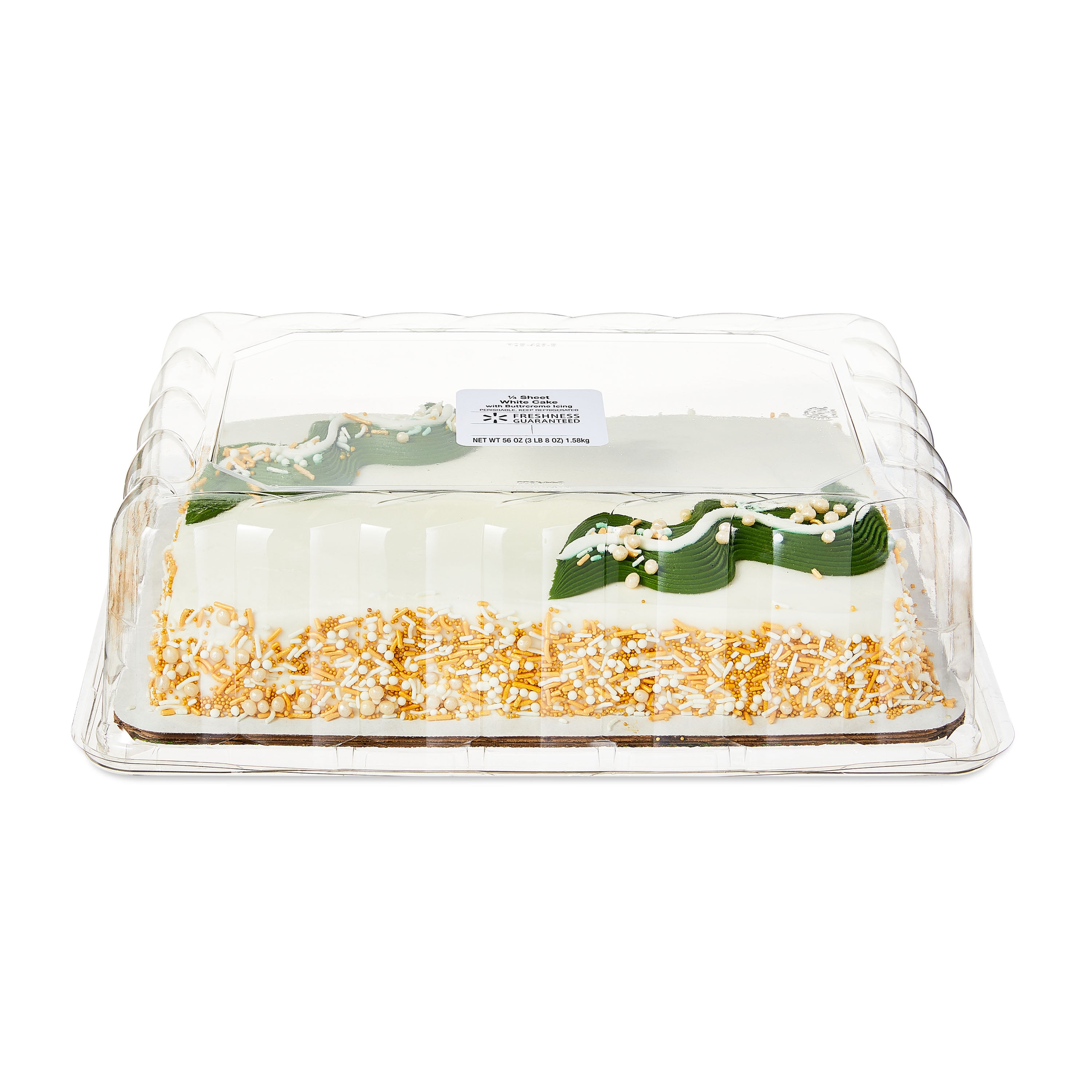 Freshness Guaranteed 1/4 White Sheet Cake with Buttercream Icing, 56 oz (Refrigerated Cakes)