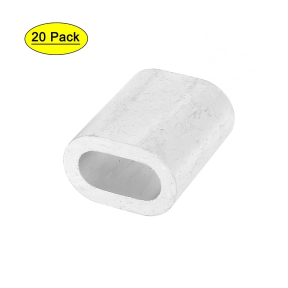 1/4" Wire Rope Aluminum Sleeves Clip Fittings Loop Sleeve Cable Crimps 20pcs