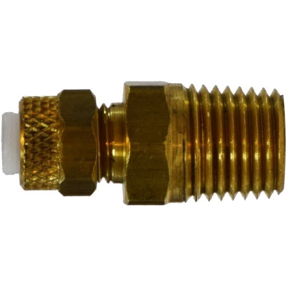 1/4 X 1/4 Poly-Flo X MIP Adapt, Flareless, Brass Fittings