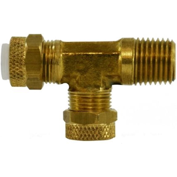 1/4 X 1/8 Poly-Flo X MIP Run Tee, Flareless, Brass Fittings