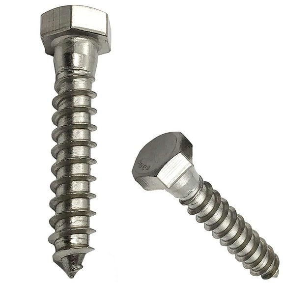 1/4" X 1.5" 304 Grade Stainless Steel lag Screws, Hex Head Fasteners, Stainless Steel Screw. Use as Construction, Wood, Metal, lag Screw or mounting Screws Fasteners Lag Bolts. 25