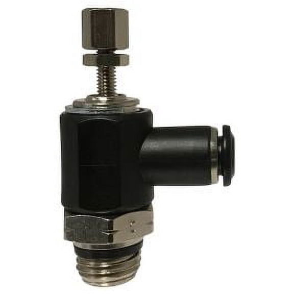 1/4 X 1/8 Push-In X MIP Angle Valve Meter Out, Composite Body Push In Fittings, Brass Fittings