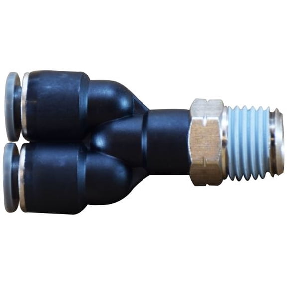 1/4 X 1/8 Push-In X MIP Swivel Composite Y, Composite Body Push In Fittings, Brass Fittings