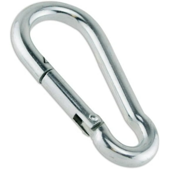 1/4" Zinc-Plated Steel Carabiner Snap Hook - 5 Pack