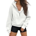 thumbnail image 1 of 1/4 Zip Hoodies for Women, Oversized Hoodie, Y2k Workout Jackets, 3/4 Zip Hoodie, Soft Hoodie, Fashion Clothing, Camping Outfits, Lightweight Hoodie, Travel Hoodie, 1 of 4