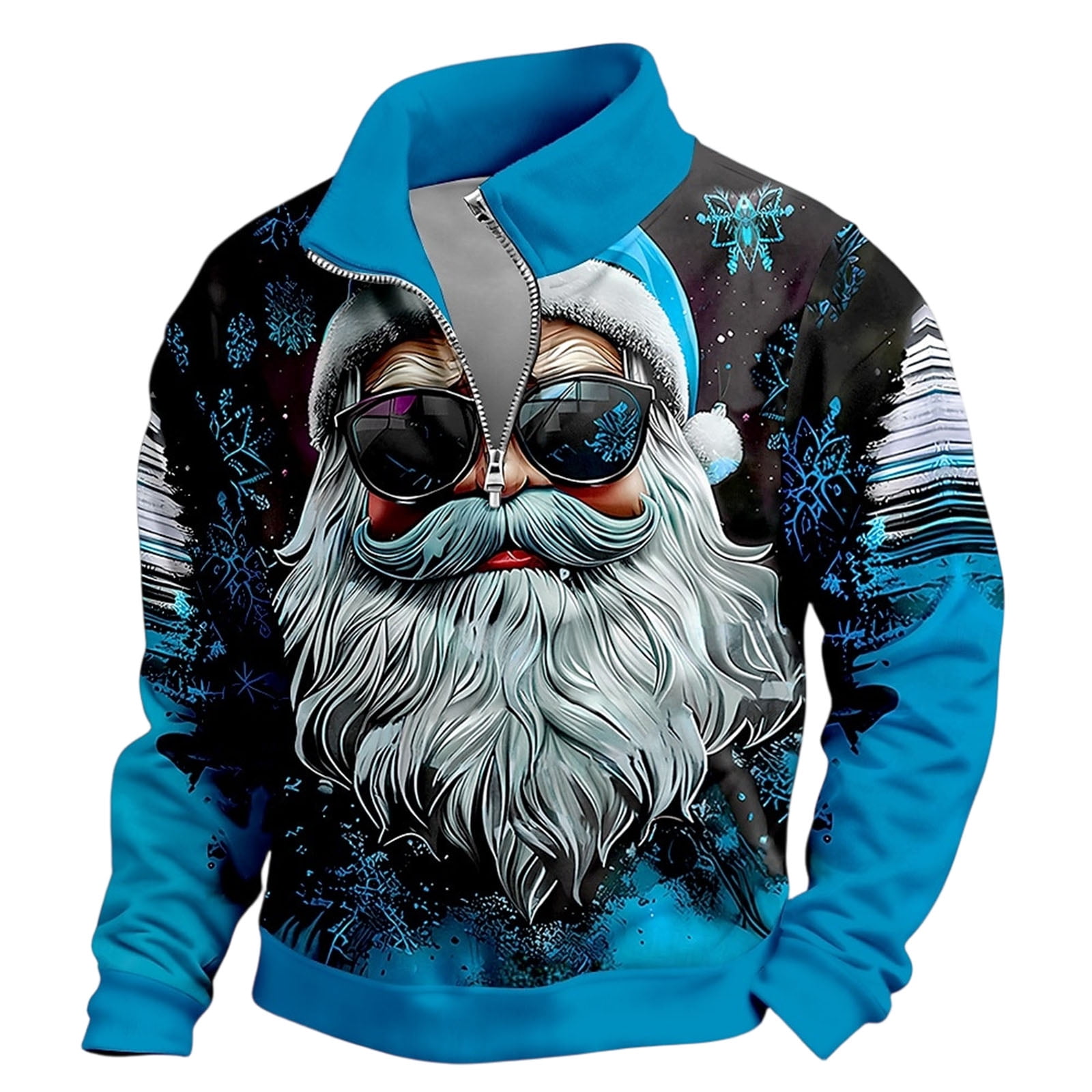 1/4 Zip Pullover for Mens Stand Collar Long Sleeve Fleece Lined ...