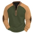 thumbnail image 1 of 1/4 Zip Sweatshirts Mens,Sweatshirts for Men Color Block Half Zip Sweatshirts Work Tactical Pullover Vintage Long Sleeve Tops Stand Collar Sweaters for Fall Winter, 1 of 3