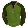 thumbnail image 1 of 1/4 Zip Sweatshirts Mens,Sweatshirts for Men Color Block Half Zip Sweatshirts Work Tactical Pullover Vintage Long Sleeve Tops Stand Collar Sweaters for Fall Winter, 1 of 3