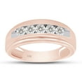 thumbnail image 1 of AFFY 0.25CT Round Moissanite Diamond Channel Set Men's Anniversary Wedding Band Ring 10K Rose Gold-13.5, 1 of 7