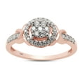 thumbnail image 1 of 1/4 ct. t.w Round Cut Lab Created Moissanite Diamond Halo Cluster Wedding Engagement Ring For Women In 10K Solid Rose Gold (G-H Color, VVS1 Clarity, 0.25 Cttw)-9, 1 of 8