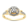 thumbnail image 1 of 1/4 ct. t.w Round Cut Lab Created Moissanite Diamond Halo Cluster Wedding Engagement Ring For Women In 14K Solid Yellow Gold (G-H Color, VVS1 Clarity, 0.25 Cttw)-4, 1 of 8