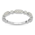 thumbnail image 1 of 1/4 ct. t.w Round Cut Lab Created Moissanite Diamond Milgrain Half Eternity Stackable Band Ring For Women In 14K White Gold Over Sterling Silver (G-H Color, VVS1 Clarity, 0.25 Cttw)-7, 1 of 8