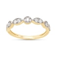 thumbnail image 1 of 1/4 ct.t.w Round Cut Lab Created Moissanite Diamond Milgrain Half Eternity Stackable Band Ring For Women In 14K Yellow Gold Over Sterling Silver(G-H Color,VVS1 Clarity,0.25 Cttw)5.5, 1 of 8