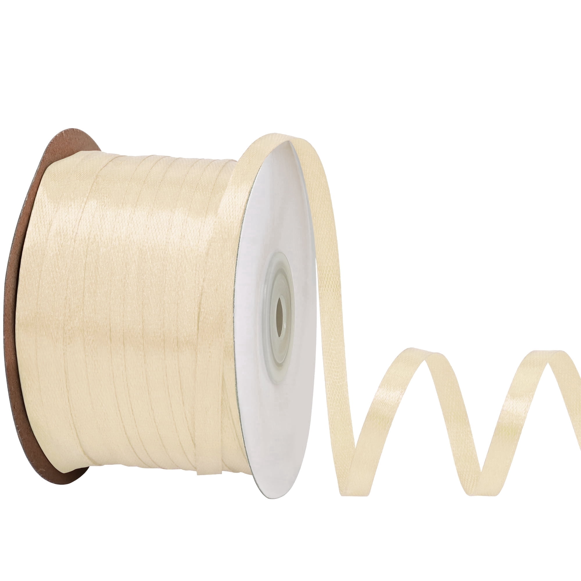 Ivory White Ribbon THEGLY 1/4 inch 200 Yard, Ivory Satin Ribbon for Gift Wrapping, Wedding ...