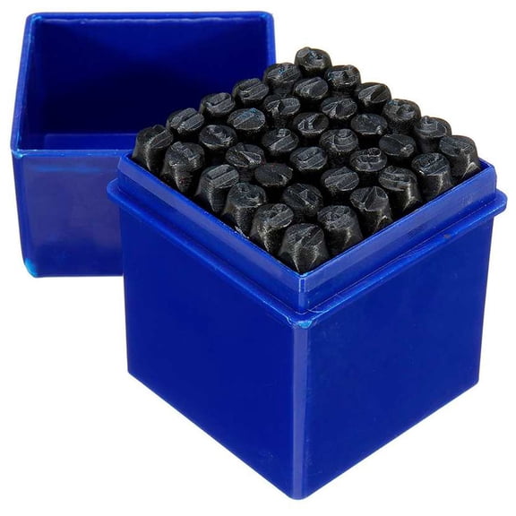 1/4-inch 36 Piece Letter & Number Stamp Punch Stamping Set (6mm) - Hardened Steel