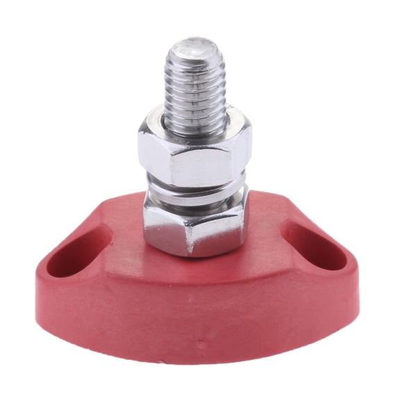 1/4 inch 6mm Battery Insulated Stainless Steel Stud Distribution Junction Post for RV Boat Marine Red 6mm