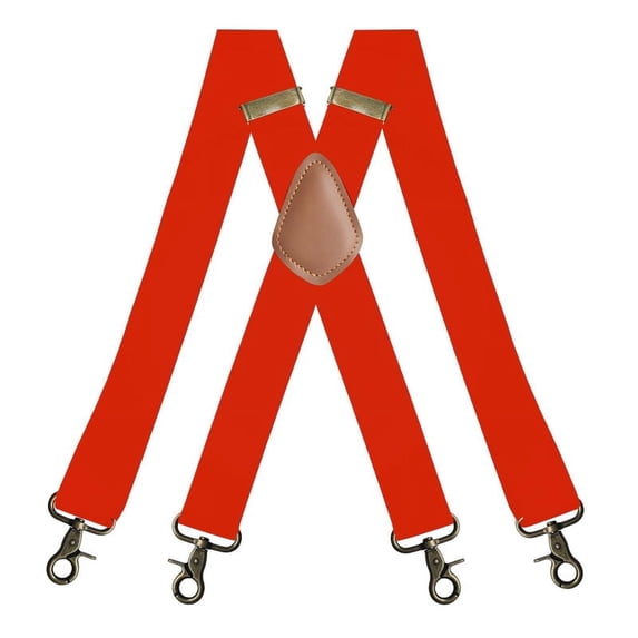 1.4 inch Adjustable Vintage Suspenders for Men 4 Metal Snap Bronze Hooks Braces