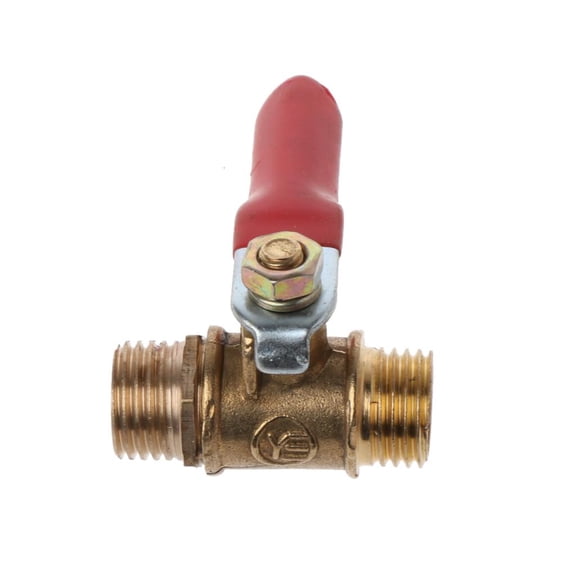 1/4 inch Brass Ball for Shut Off Male to Male Thread Direction Pipe Fitting with Red Handle